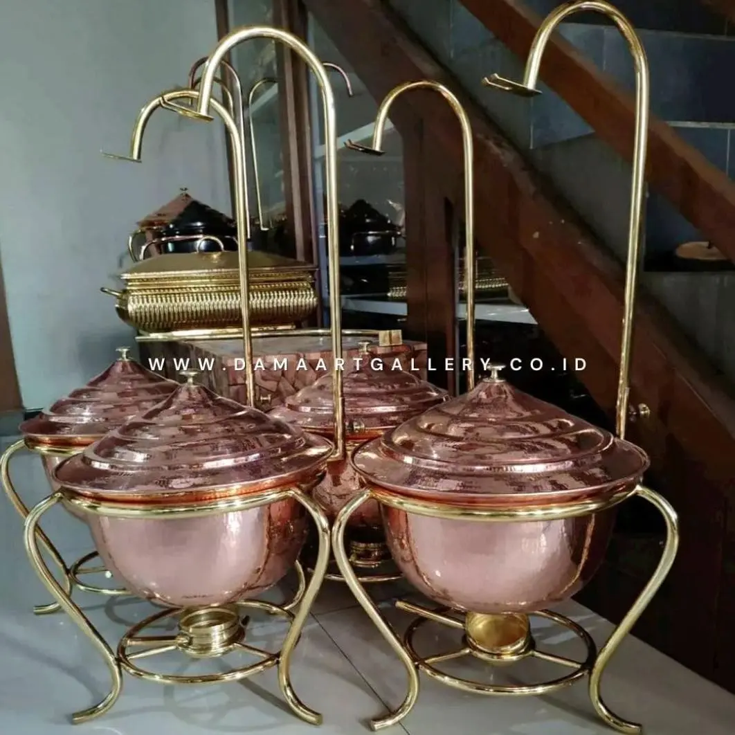 Roll Top Chafing Dish Tembaga